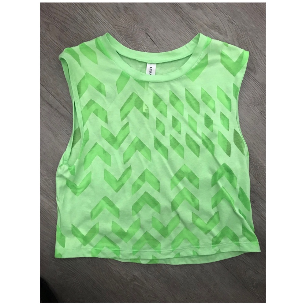 Lorna Jane green cropped muscle tank
